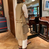 [French calf]<br>Box sacoche L<br>color: taupe