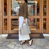 [Shrink leather] <br>round shoulders<br>color: taupe