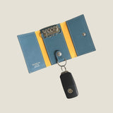 [French calf] <br>key case<br>color: Jean blue