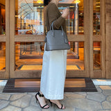[Shrink leather] <br>round shoulders<br>color: ethane gray