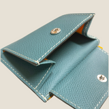 [フレンチカーフ] <br>ミニスナップウォレット<br>color：ジーンブルー