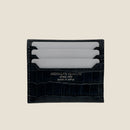 [French Calf x Croco Pattern] <br>Mini -snap wallet<br>Color: Navy x Navy