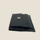 [French Calf x Croco Pattern] <br>Mini -snap wallet<br>Color: Navy x Navy