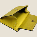 [Croco pattern x French calf] <br>Mini -snap wallet<br>color: Khaki x lemon
