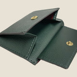 [Croc pattern x French calf] <br>mini snap wallet<br>color: black x dark green