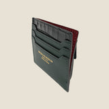 [Croc pattern x French calf] <br>mini snap wallet<br>color: black x dark green