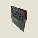 [Croco pattern x French calf] <br>Mini -snap wallet<br>color: Black x dark green