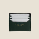 [Croc pattern x French calf] <br>mini snap wallet<br>color: black x dark green