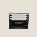 [French Calf x Croco Pattern] <br>Mini -snap wallet<br>color: Gene Blue x Black