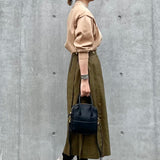 [Shrink leather]<br>postman mini shoulder<br>color: black