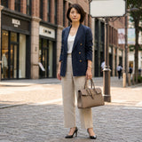 [Taurillon Lagoon x Crocodile]<br>Voyage M bag<br>color: taupe x taupe