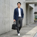 [Shrink leather x croco pattern leather]<br>Voyage L bag<br>color: black