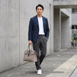 [シュリンクレザー×クロコパターンレザー]<br>ヴォヤージュLバッグ<br>color：トープ