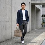[Shrink leather x croco pattern leather]<br>Voyage L bag<br>color: taupe x taupe