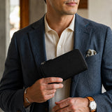 [French calf] <br>L zip long wallet<br>color: black