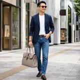[シュリンクレザー×クロコパターンレザー]<br>ヴォヤージュLバッグ<br>color：トープ