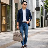 [Shrink leather x croco pattern leather]<br>Voyage L bag<br>color: taupe x taupe
