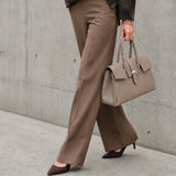[Shrink leather x croco pattern leather]<br>Voyage M bag<br>color: taupe x taupe
