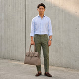 [Taurillon Lagoon x Crocodile]<br>Voyage L bag<br>color: taupe x taupe