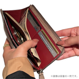 [クロコパターン] <br>Lジップロングウォレット<br>color：ダークブラウン