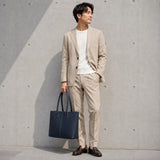 [French calf] <br>palest tote bag<br>color: navy