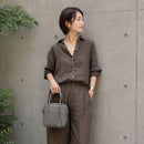 [シュリンクレザー]<br>ポストマンミニショルダー<br>color：エタングレー