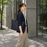 [シュリンクレザー]<br>トゥティトートバッグ<br>color：ネイビー