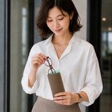 [French calf] <br>glasses case<br>color: dark brown
