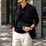 [French calf] <br>L zip long wallet<br>color: black