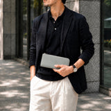 [French calf] <br>L zip long wallet<br>color: ice gray