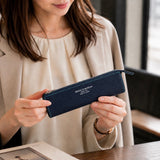[French calf]<br>zipper pencil case<br>color: navy