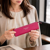 [French calf]<br>zipper pencil case<br>color: magenta pink