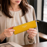 [French calf]<br>zipper pencil case<br>color: yellow