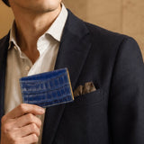 [Indigo dyed crocodile] <br>Inner card case