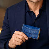[Indigo dyed crocodile] <br>Inner card case