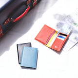 [フレンチカーフ] <br>内盛りパスポートケース<br>color：ネイビー