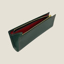 [French calf]<br>Zipper pen case<br>Color: Dark green