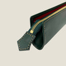 [French calf]<br>Zipper pen case<br>Color: Dark green