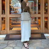 [Shrink leather] <br>round shoulders<br>color: taupe