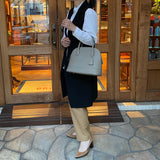 [Shrink leather] <br>round shoulders<br>color: taupe