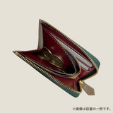[Croc pattern leather] <br>Half L zip wallet<br>color: navy