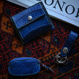 [Indigo dyed crocodile] <br>mini snap wallet<br>[Made to order]