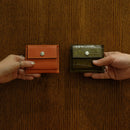 [French calf] <br>Mini -snap wallet<br>color: Orange
