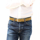 [Croco pattern leather] <br>35mm belt<br>color: Khaki