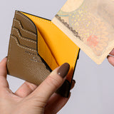 [French calf] <br>mini snap wallet<br>color: taupe