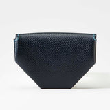 [French calf] <br>snap coin case<br>Color: Navy x Turquoise stitch<br>[Made to order]