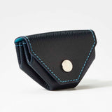 [French calf] <br>snap coin case<br>Color: Navy x Turquoise stitch<br>[Made to order]