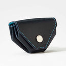 [French calf] <br>Snap coin case<br>Color: Navy x Turquoise Stitch