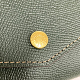 [French calf] <br>flap long wallet<br>color: dark green