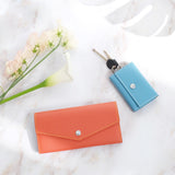 [French calf] <br>flap long wallet<br>color: orange